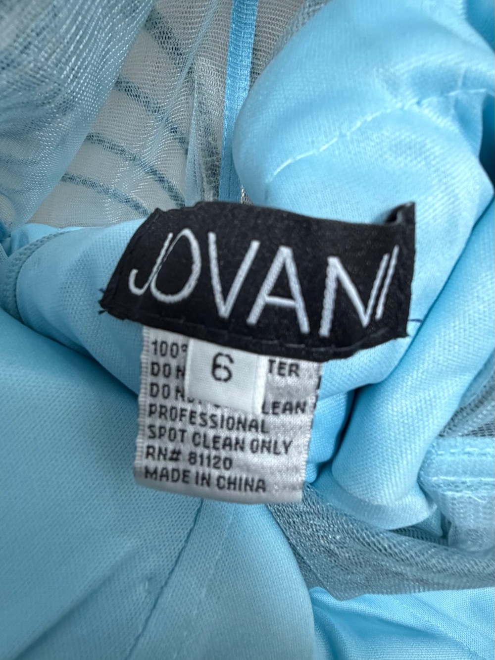 Jovani Light Blue Beaded Prom Gown Size 6 - Picture 7 of 7